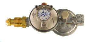 Cavagna Group Propane Regulator | 160K BTU | 2-Stage | Shutoff Valve | POL Inlet | 3/8" Outlet