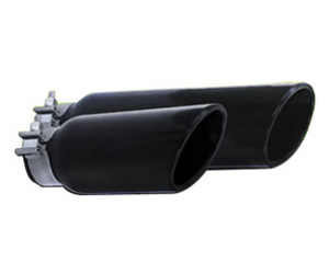 Go Rhino 4 Inch Black Exhaust Tail Pipe Tip | Stainless Steel, Angled Cut, Rolled Edge Go Rhino 4 Inch Black Exhaust Tail Pipe Tip | Stainless Steel, Angled Cut, Rolled Edge