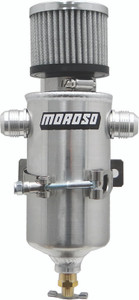Moroso Performance Catch Can | Remote Multi-Inlet Oil Catch/Breather | 12AN Ports, 180 Degree Fittings, Aluminum Tank
