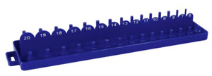 Performance Tool Socket Storage Rail W778 3/8 Inch Drive Socket; Holds Up To 30 Metric Size Sockets; Blue; Single
