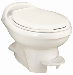 Thetford Aqua-Magic Style Plus Toilet | Permanent, Round Seat, Pedal Flush Control, Full Bowl Flush | Bone Color