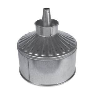 Heavy-Duty Round Funnel | Body Rest Style | 12 Quart Capacity | Galvanized Steel | With Removable Strainer