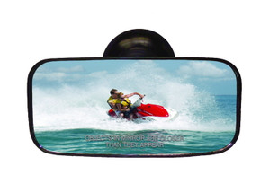 CIPA USA Interior Rear View Mirror 11050 Convex; Rectangular; 4 Inch x 8 Inch; Black; Suction Cup Mounting