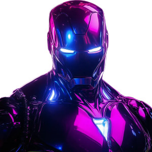 Iron Man Portrait Neons Vinyl Car Decal Sticker – Waterproof & UV-Resistant 4.0"