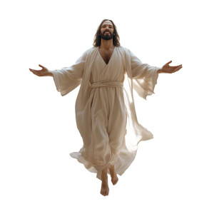 Jesus Floating White Robe Vinyl Car Decal Sticker – Waterproof & UV-Resistant 4.0"