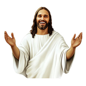 Jesus Smiling Arms Open Vinyl Car Decal Sticker – Waterproof & UV-Resistant 4.0"