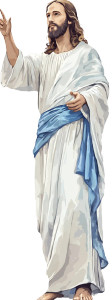 Jesus White Robe Blue Sash Vinyl Car Decal Sticker – Waterproof & UV-Resistant 5.97"
