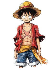 Luffy Tshirt Design Vinyl Car Decal Sticker – Waterproof & UV-Resistant 4.11"