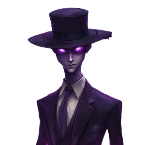 Alastor Purple Moon Suit Vinyl Car Decal Sticker – Waterproof & UV-Resistant 4.0"