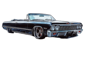Black 1965 Chevy Impala Vinyl Car Decal Sticker – Waterproof & UV-Resistant 6.0"