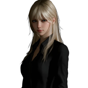 Blonde Woman Black Background Vinyl Car Decal Sticker – Waterproof & UV-Resistant 4.0"