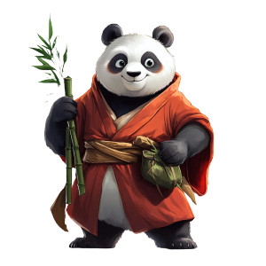 Cartoon Panda Red Cloak Vinyl Car Decal Sticker – Waterproof & UV-Resistant 4.0"