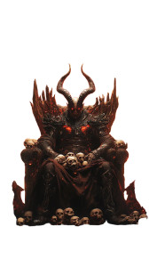 Dark Lord Throne Skulls Flames Vinyl Car Decal Sticker – Waterproof & UV-Resistant 4.0"