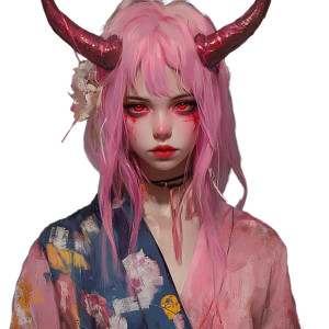 Demonic Woman Pink Hair Vinyl Car Decal Sticker – Waterproof & UV-Resistant 4.0" Demonic Woman Pink Hair Vinyl Car Decal Sticker – Waterproof & UV-Resistant 4.0"