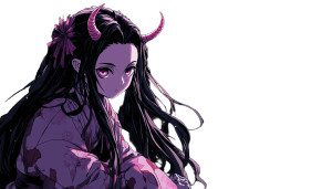 Demon Slayer Nezuko Background Vinyl Car Decal Sticker – Waterproof & UV-Resistant 7.0"