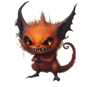 Derpy Tiny Devil Imp Vinyl Car Decal Sticker – Waterproof & UV-Resistant 4.0"