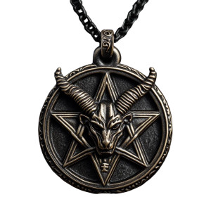 Devil Amulet Pentagram Black Vinyl Car Decal Sticker – Waterproof & UV-Resistant 4.0"