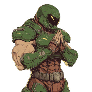 Doomguy Prayer Candle Vector Vinyl Car Decal Sticker – Waterproof & UV-Resistant 4.0"