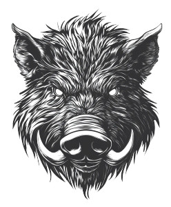 Evil Wild Hog Head Vinyl Car Decal Sticker – Waterproof & UV-Resistant 4.0"