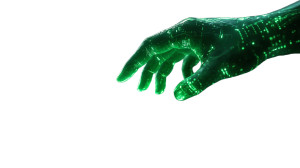 Green Emerald Matrix Button Vinyl Car Decal Sticker – Waterproof & UV-Resistant 7.14"