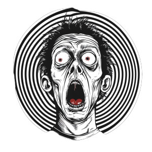 Hypnotized Zombie Tshirt Logo Vinyl Car Decal Sticker – Waterproof & UV-Resistant 4.0"