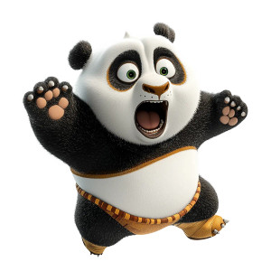 Kung Fu Panda Falling Vinyl Car Decal Sticker – Waterproof & UV-Resistant 4.0"