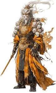 Lion Man Chinese Silk Vinyl Car Decal Sticker – Waterproof & UV-Resistant 4.0"