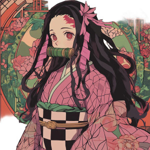 Nezuko Mucha Style Vinyl Car Decal Sticker – Waterproof & UV-Resistant 4.0"