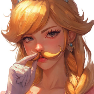 Princess Peach Hair Mustache Vinyl Car Decal Sticker – Waterproof & UV-Resistant 4.0" Princess Peach Hair Mustache Vinyl Car Decal Sticker – Waterproof & UV-Resistant 4.0"