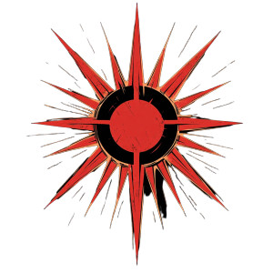 Rising Sun Crimson Blades Vinyl Car Decal Sticker – Waterproof & UV-Resistant 4.0"