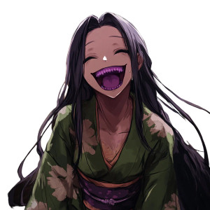 Scary Smiling Ryokan Female Vinyl Car Decal Sticker – Waterproof & UV-Resistant 4.0"