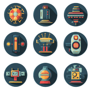Scifi Equipment Icons Vinyl Car Decal Sticker – Waterproof & UV-Resistant 4.0" Scifi Equipment Icons Vinyl Car Decal Sticker – Waterproof & UV-Resistant 4.0"