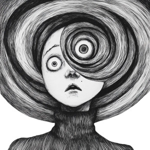 Spiral Junji Ito Style Vinyl Car Decal Sticker – Waterproof & UV-Resistant 4.0"