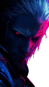 Vergil Blue Coat Silver Hair Vinyl Car Decal Sticker – Waterproof & UV-Resistant 4.85"