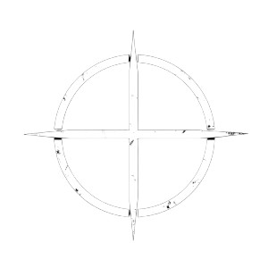 White Circle Symbol Black Background Vinyl Car Decal Sticker – Waterproof & UV-Resistant 4.0"