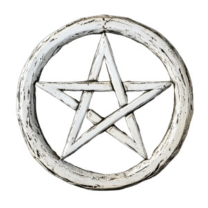 White Pentacle Black Background Vinyl Car Decal Sticker – Waterproof & UV-Resistant 4.0"