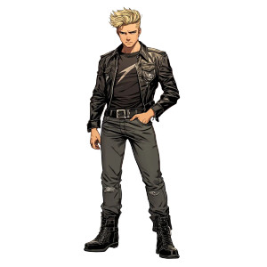 Anime Blonde Pompadour Black Jacket Vinyl Car Decal Sticker – Waterproof & UV-Resistant 4.0"