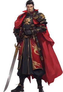 Anime Swordsman Red Armor Vinyl Car Decal Sticker – Waterproof & UV-Resistant 4.0"