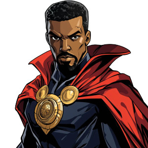 Black Cartoon Dr Strange Vinyl Car Decal Sticker – Waterproof & UV-Resistant 4.0"