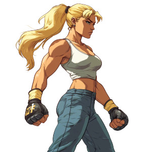 Blonde Lightning Fighter Sprite Vinyl Car Decal Sticker – Waterproof & UV-Resistant 4.0"