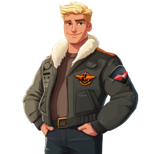 Blonde Pilot Jacket Vinyl Car Decal Sticker – Waterproof & UV-Resistant 4.0"