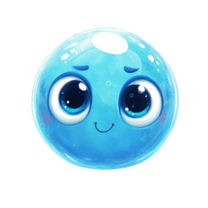 Blue Bubble Cute Eyes Vinyl Car Decal Sticker – Waterproof & UV-Resistant 4.0"
