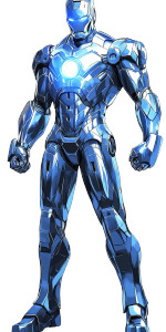Blue Metal Iron Man Vinyl Car Decal Sticker – Waterproof & UV-Resistant 4.0"