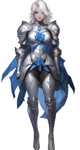 Celestial Knight Rose Armor Vinyl Car Decal Sticker – Waterproof & UV-Resistant 4.0"