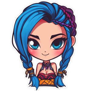 Chibi Jinx Sticker Vinyl Car Decal Sticker – Waterproof & UV-Resistant 4.0" Chibi Jinx Sticker Vinyl Car Decal Sticker – Waterproof & UV-Resistant 4.0"