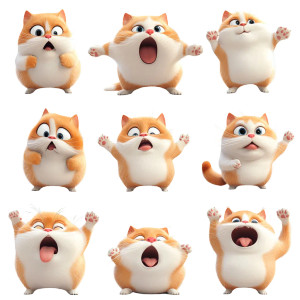Chubby Cat Expressions Vinyl Car Decal Sticker – Waterproof & UV-Resistant 4.0" Chubby Cat Expressions Vinyl Car Decal Sticker – Waterproof & UV-Resistant 4.0"