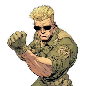 Comic Soldier Huge Chin Vinyl Car Decal Sticker – Waterproof & UV-Resistant 4.0"