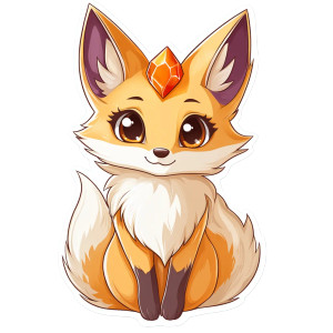Cute Magical Fox Crystal Vinyl Car Decal Sticker – Waterproof & UV-Resistant 4.0"
