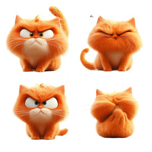 Cute Orange Persian Cat Vinyl Car Decal Sticker – Waterproof & UV-Resistant 4.0"