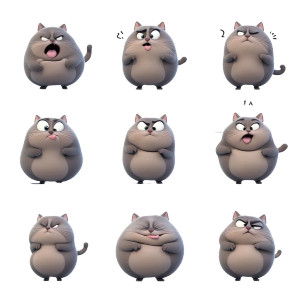 Fat Cat Expressions Sheet Vinyl Car Decal Sticker – Waterproof & UV-Resistant 4.0" Fat Cat Expressions Sheet Vinyl Car Decal Sticker – Waterproof & UV-Resistant 4.0"